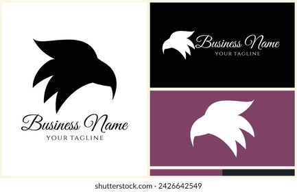 silhouette  eagle head logo template