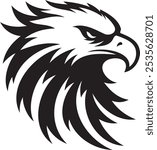 Silhouette of a eagle head vector artwork.