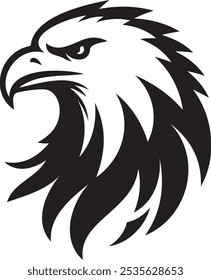 Silhouette of a eagle head vector artwork.