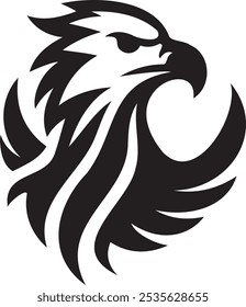 Silhouette of a eagle head vector artwork.