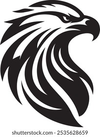 Silhouette of a eagle head vector artwork.