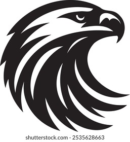 Silhouette of a eagle head vector artwork.