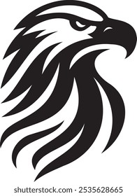 Silhouette of a eagle head vector artwork.