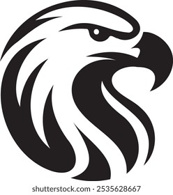 Silhouette of a eagle head vector artwork.
