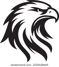Silhouette of a eagle head vector artwork.