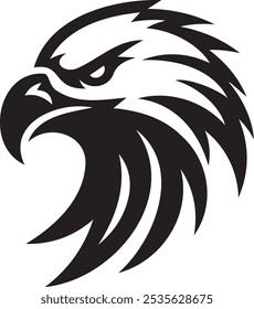 Silhouette of a eagle head vector artwork.