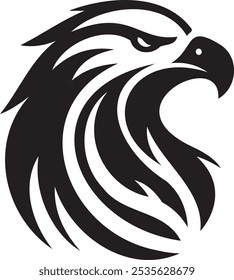 Silhouette of a eagle head vector artwork.