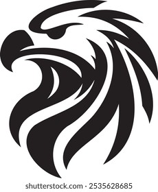 Silhouette of a eagle head vector artwork.