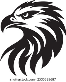 Silhouette of a eagle head vector artwork.
