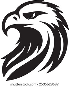 Silhouette of a eagle head vector artwork.