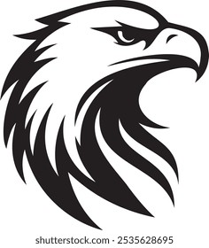 Silhouette of a eagle head vector artwork.