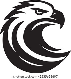 Silhouette of a eagle head vector artwork.