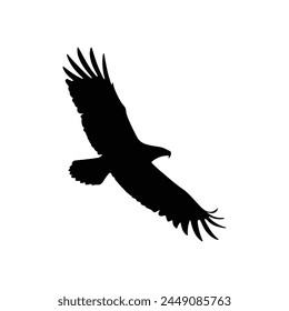 Silhouette of eagle icon isolated white background