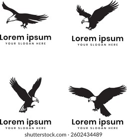 Silhouette Eagle icon, logo, symbol design vector illustration template design