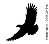 silhouette of a eagle isolated on white vector