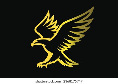 Silhouette of Eagle Landing Illustration