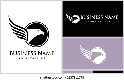 silhouette eagle modern logo template
