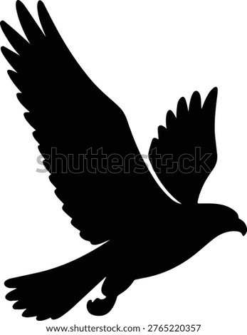 Silhouette eagle soaring illustration black and white vector illustration