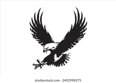 silhouette of eagle in white background