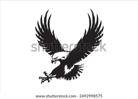silhouette of eagle in white background