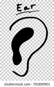 Silhouette of Ear, at transparent effect background