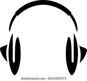 Silhouette of earphones, Vector illustration