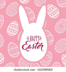 silhouette ears egg happy easter decoration celebration