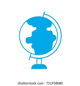 silhouette earth planet global map of desk