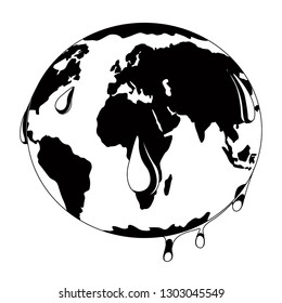 Silhouette of an earth planet sweating image. Vector illustration design