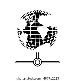 silhouette earth world map with continents