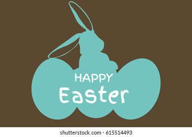 Silhouette Easter Bunny, Easter eggs.