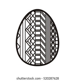 silhouette easter egg design with figure geometric
