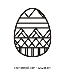 silhouette easter egg design with horizontal striped