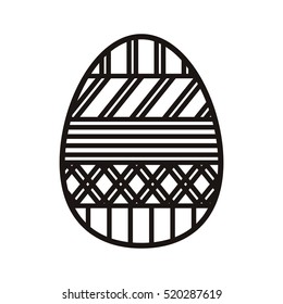 silhouette easter egg design with horizontal striped
