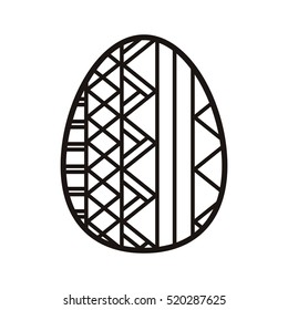 silhouette easter egg design with striped