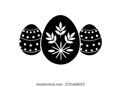 Huevos de Pascua de la silueta con la decoración festiva