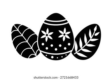 Huevos de Pascua de la silueta con diseño decorativo festivo