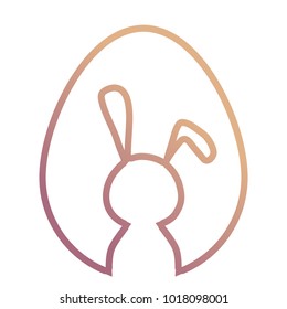silhouette easter rabbit   vector illustration