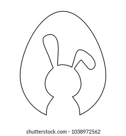 silhouette easter rabbit  vector illustration