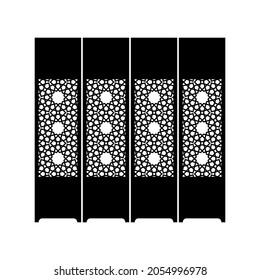 Silhouette of the eastern septum of black color on a white background. Vector clipart.