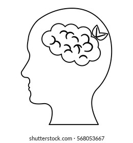 Silhouette eco think image design, vector illustration