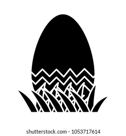 silhouette egg easter with decoration figures style