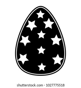 silhouette egg easter with stars decoration to celebration