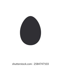 Silhouette egg. Easter egg. Symbol of the Easter holiday. Stencil chicken egg. Egg icon. Holiday icon. Food. Shape For 3d modeling. Logo template. Breakfast. Protein. Chicken farm. Healthy food. Sign