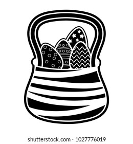 silhouette eggs easter decoration inside hamper design
