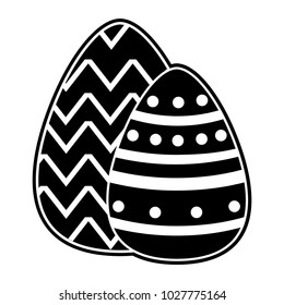 silhouette eggs easter with figures points to holiday celebration