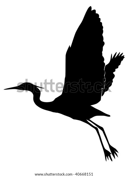 Silhouette Egret Stock Vector (Royalty Free) 40668151