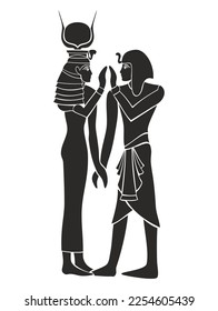 silhouette egyptian people love valentine's day vector