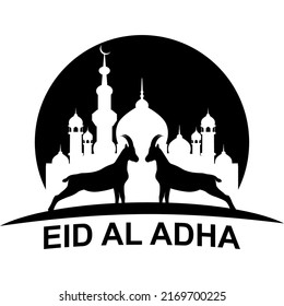 Silhouette Eid al adha mubarak islamic festival