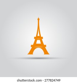 Silhouette Eiffel tower in Paris vector isolated colored icon